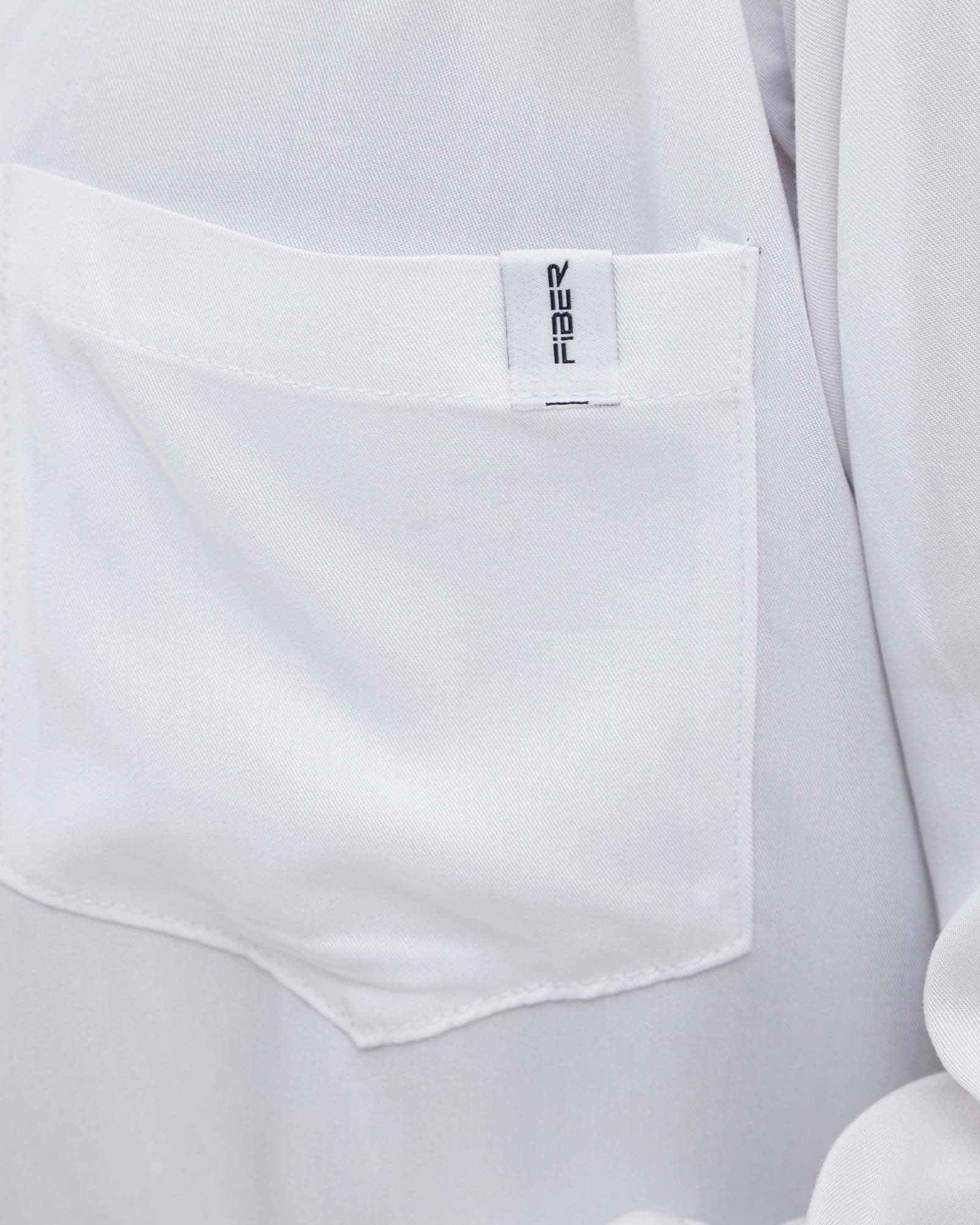 Blusa manga larga streetwear blanca shiny FIBER