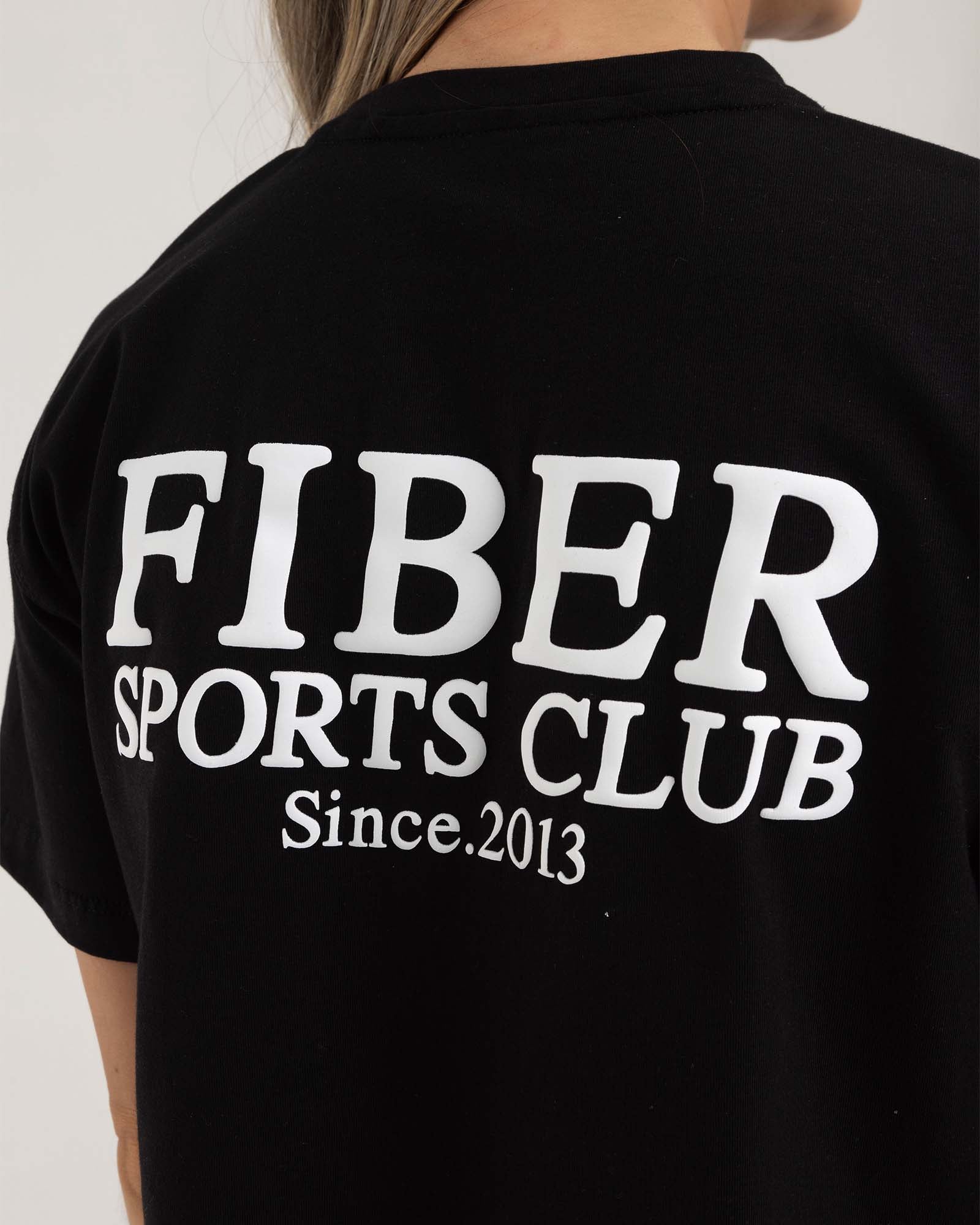 Camiseta manga corta holgada negra saturn FIBER