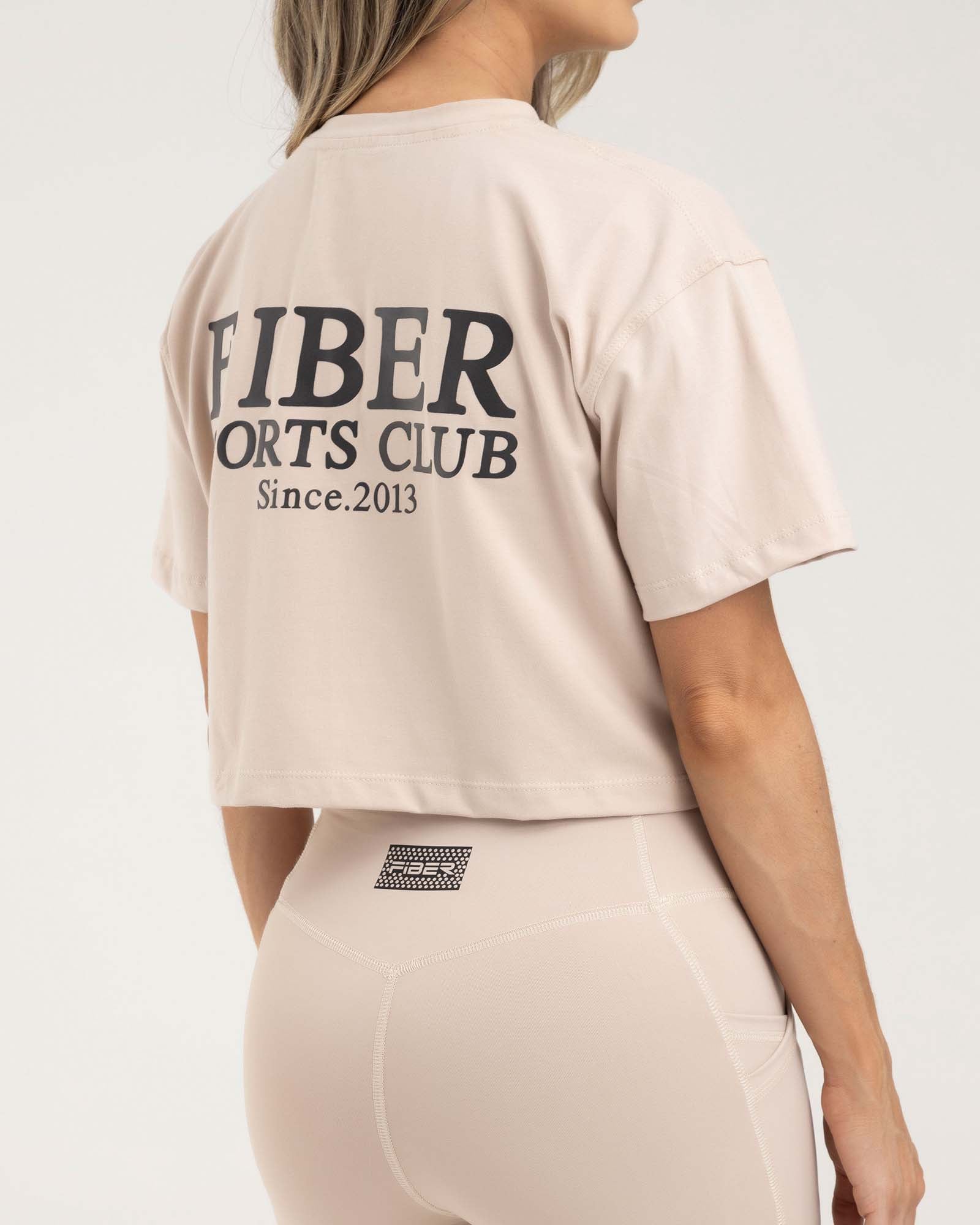 Camiseta manga corta holgada beige milk saturn FIBER