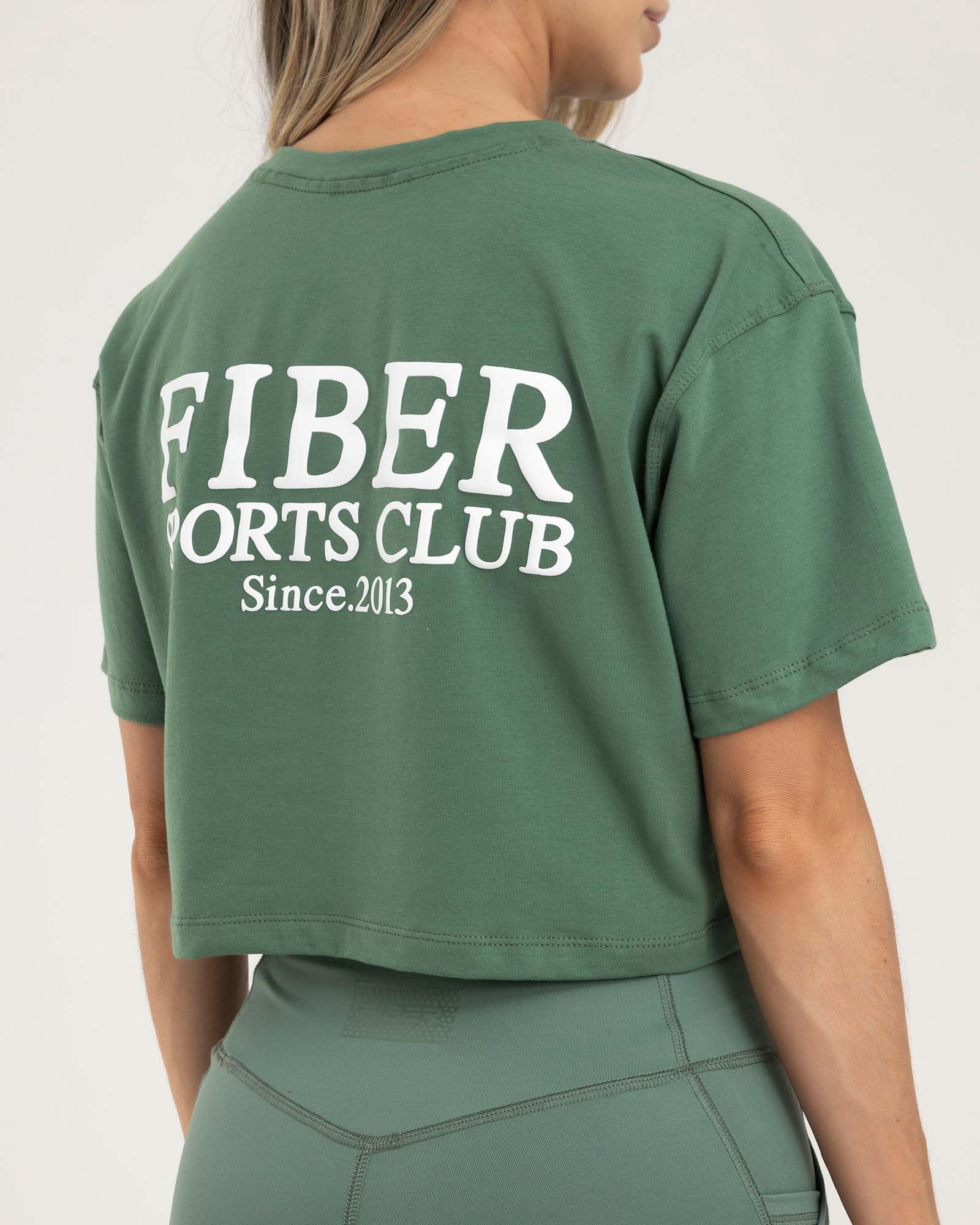 Camiseta manga corta holgada verde natural saturn FIBER