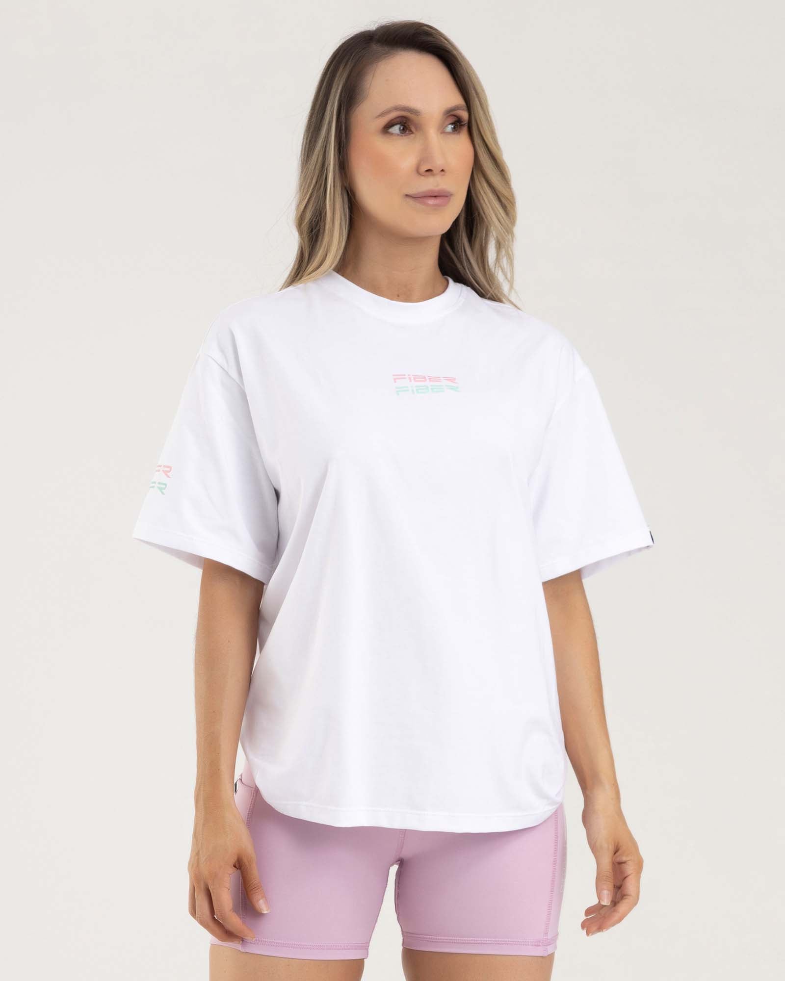 Camiseta oversize blanca saturn FIBER