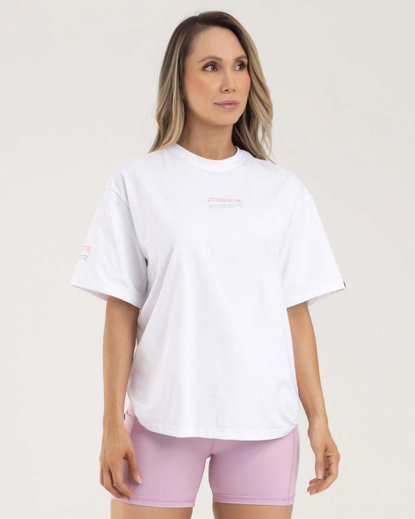 Camiseta oversize blanca saturn FIBER