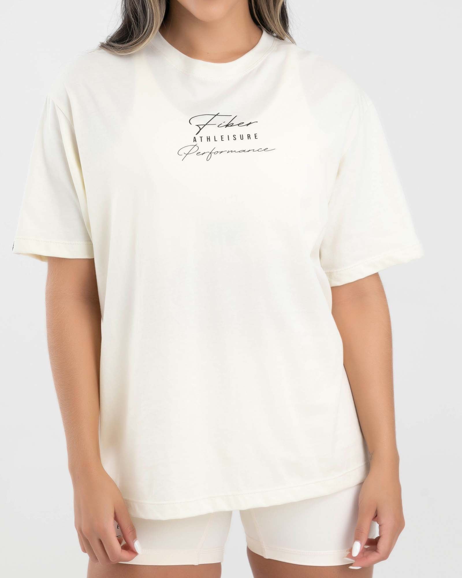 Camiseta oversize marfil vainilla essentials FIBER