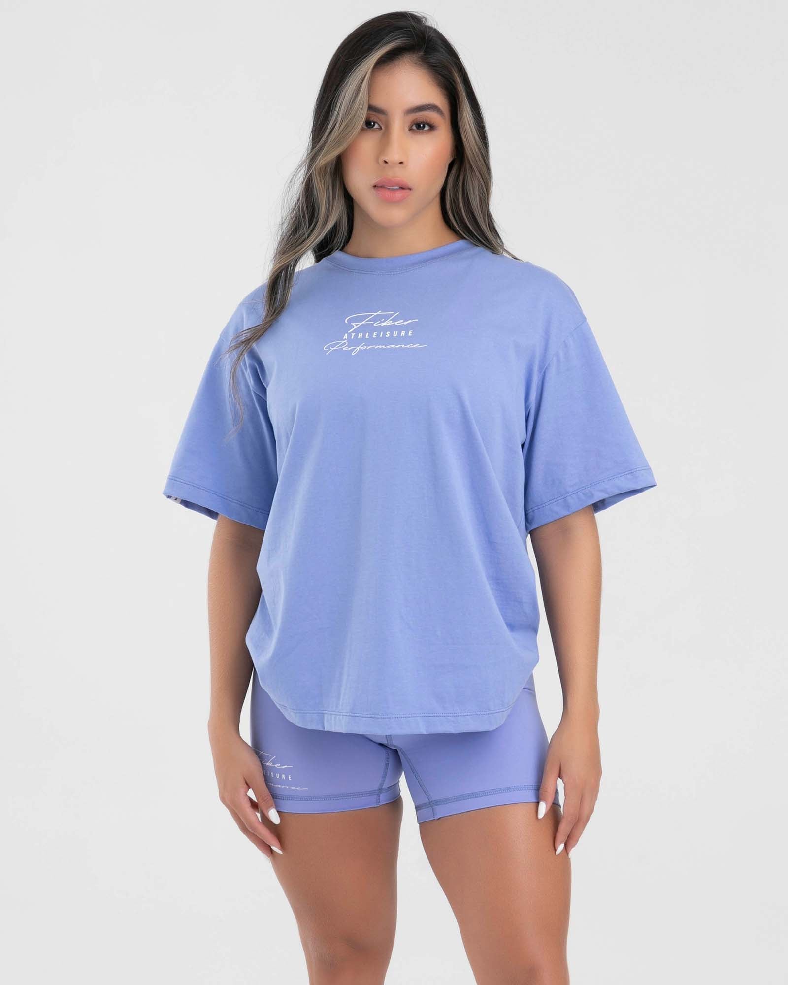 Camiseta oversize azul hortensia essentials FIBER