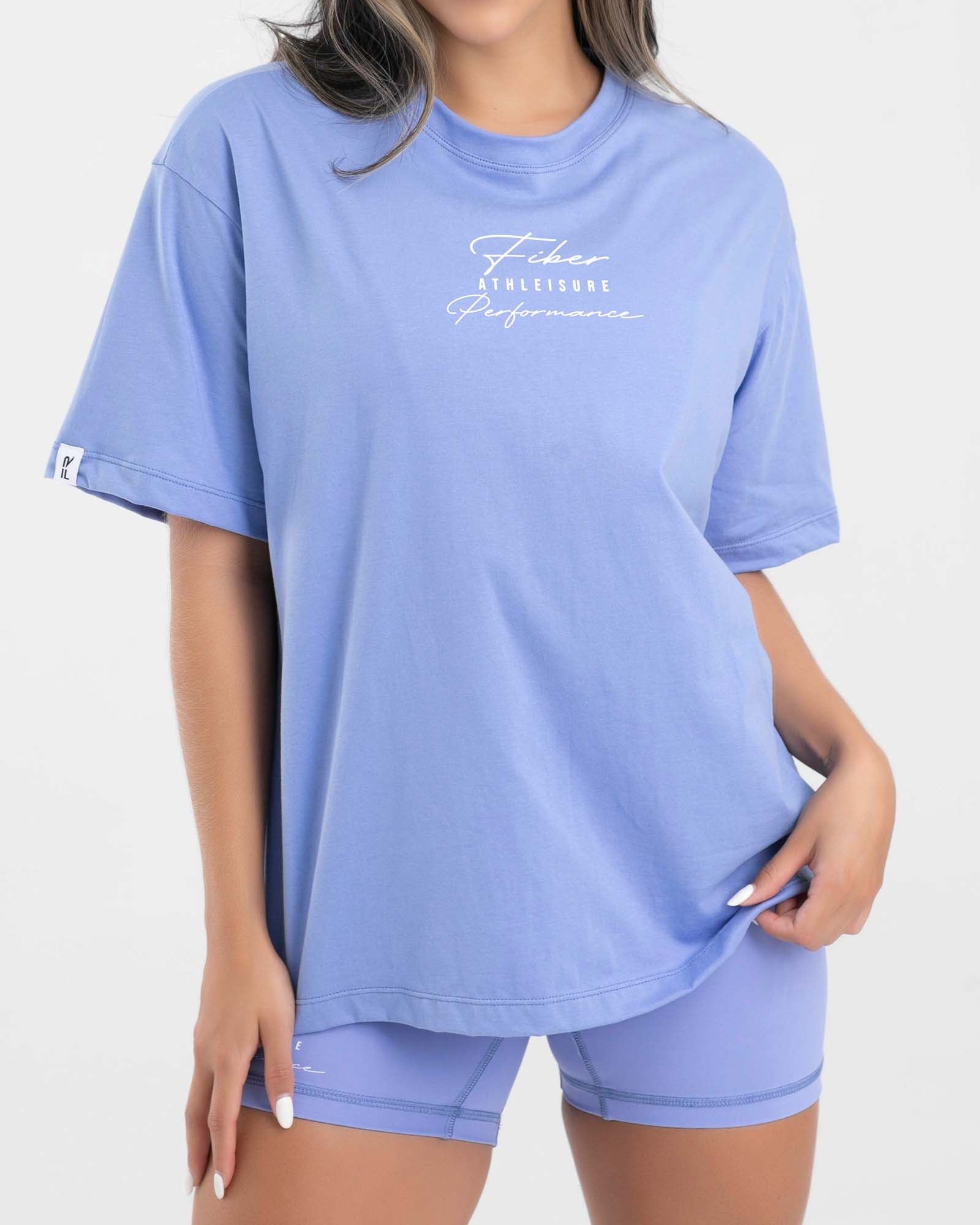Camiseta oversize azul hortensia essentials FIBER