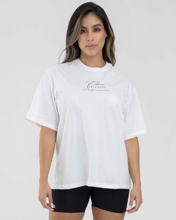 Camiseta oversize marfil simplicity FIBER