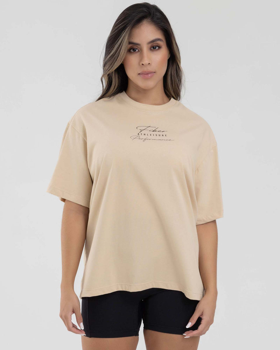 Camiseta oversize camel simplicity FIBER