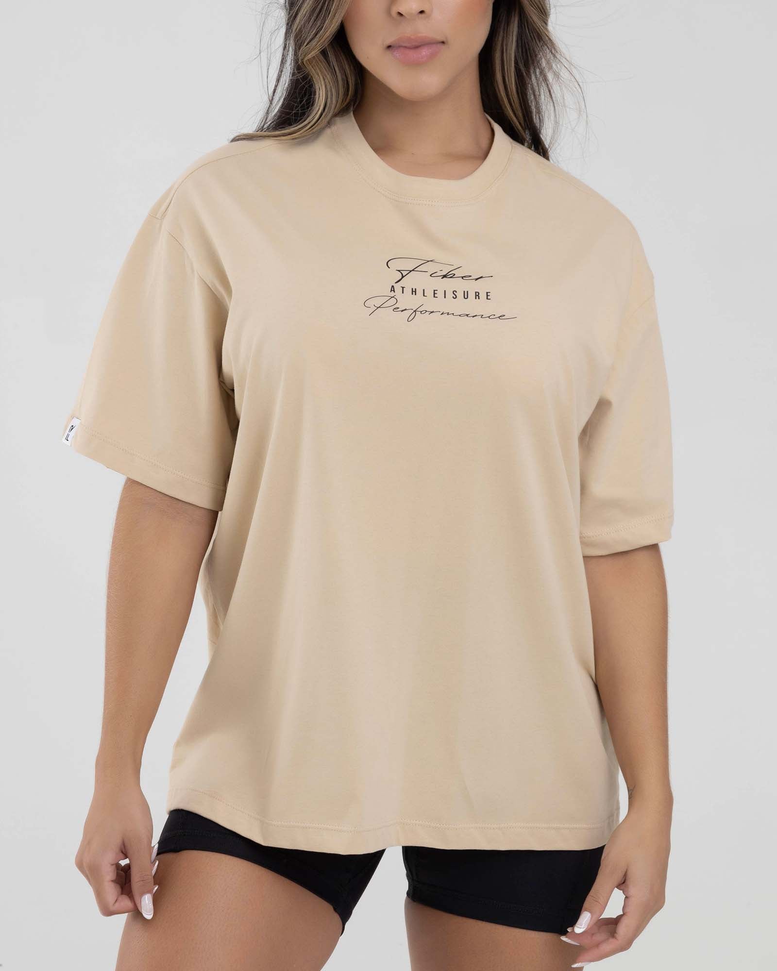 Camiseta oversize camel simplicity FIBER