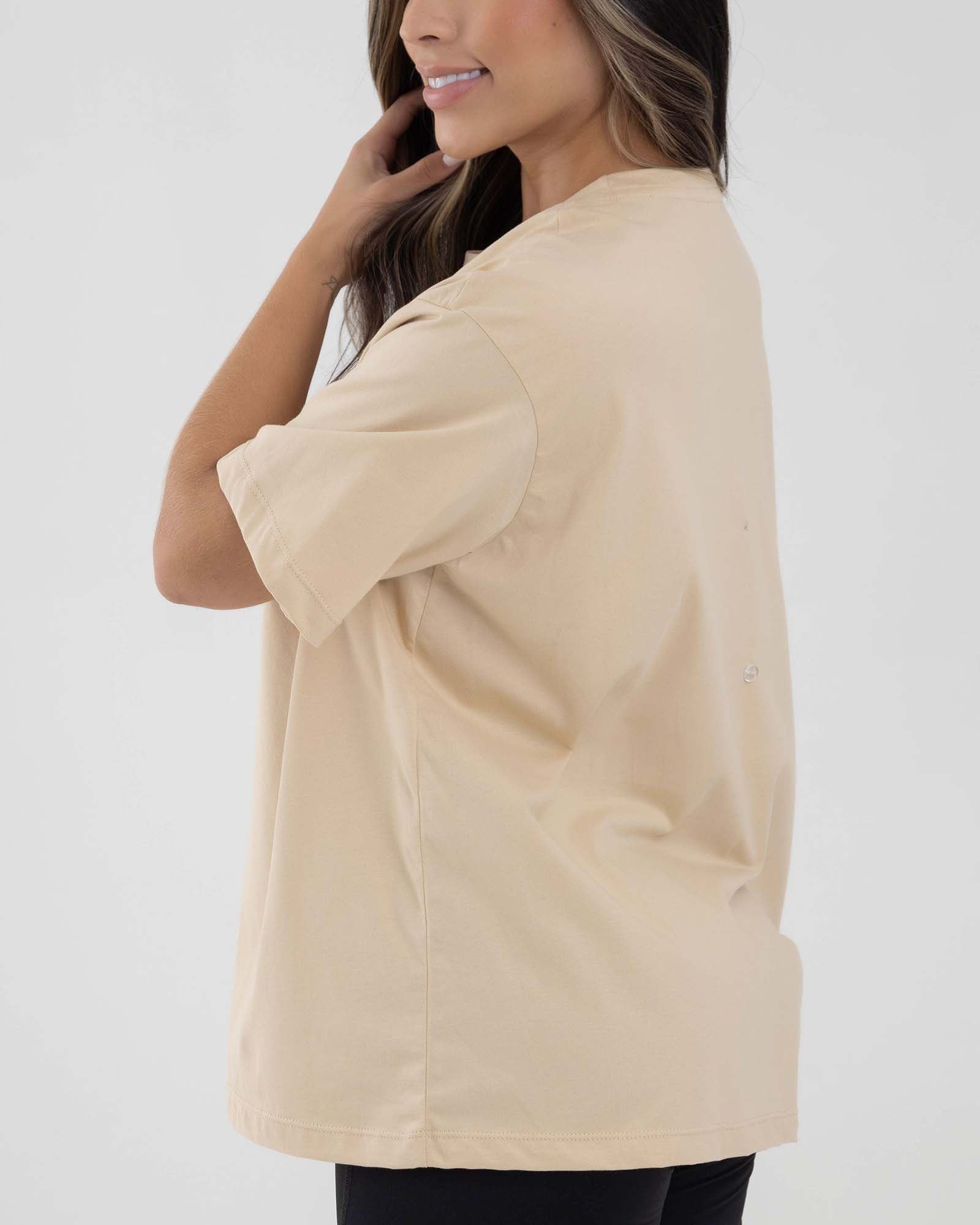 Camiseta oversize camel simplicity FIBER