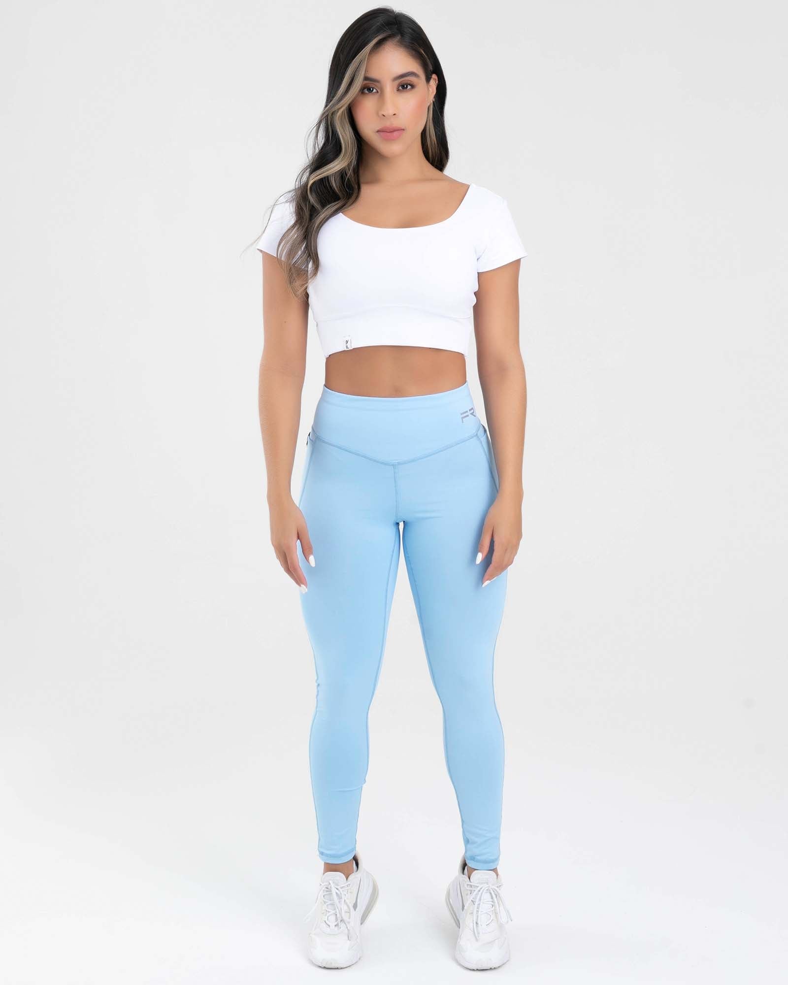 Leggings unicolor azul claro FIBER