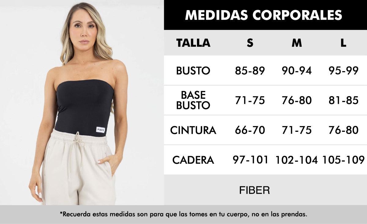 Blusa strapless blanco FIBER fluir BareLine