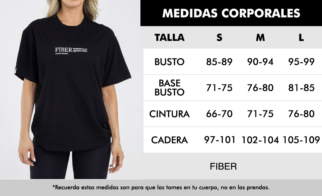 Camiseta oversize negra pilates FIBER
