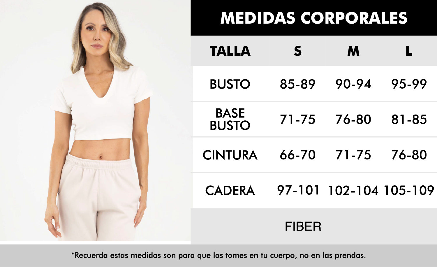 Camiseta corta halter marfil sporty FIBER