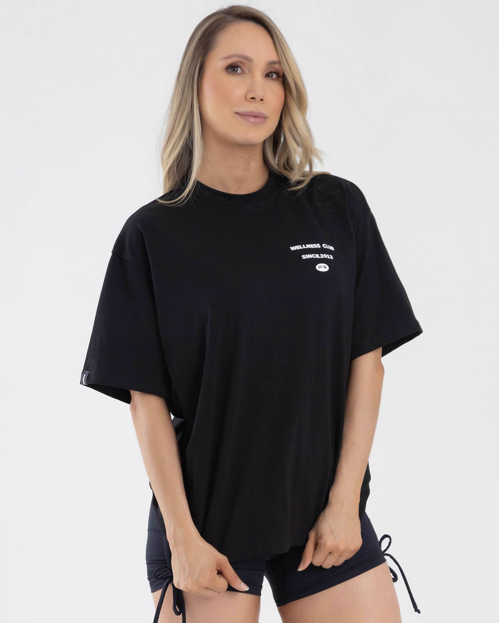 Camiseta oversize negra ocean FIBER