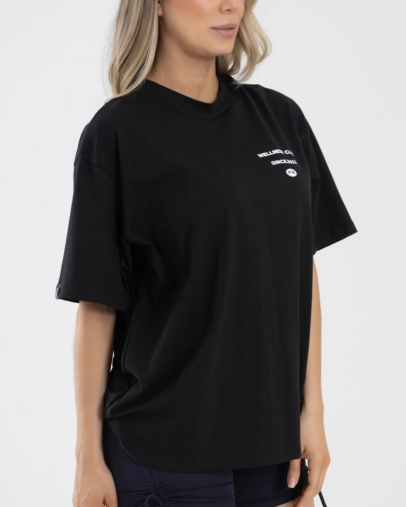 Camiseta oversize negra ocean FIBER