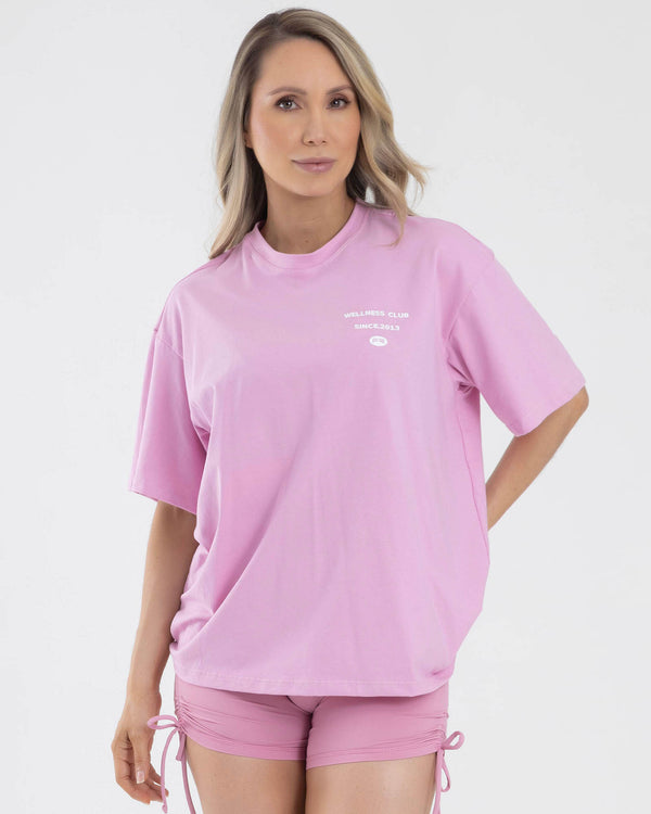 Camiseta oversize rosada ocean FIBER
