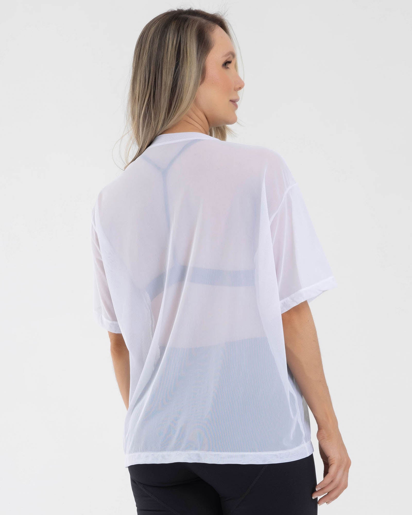 Camiseta oversize net blanca ocean FIBER