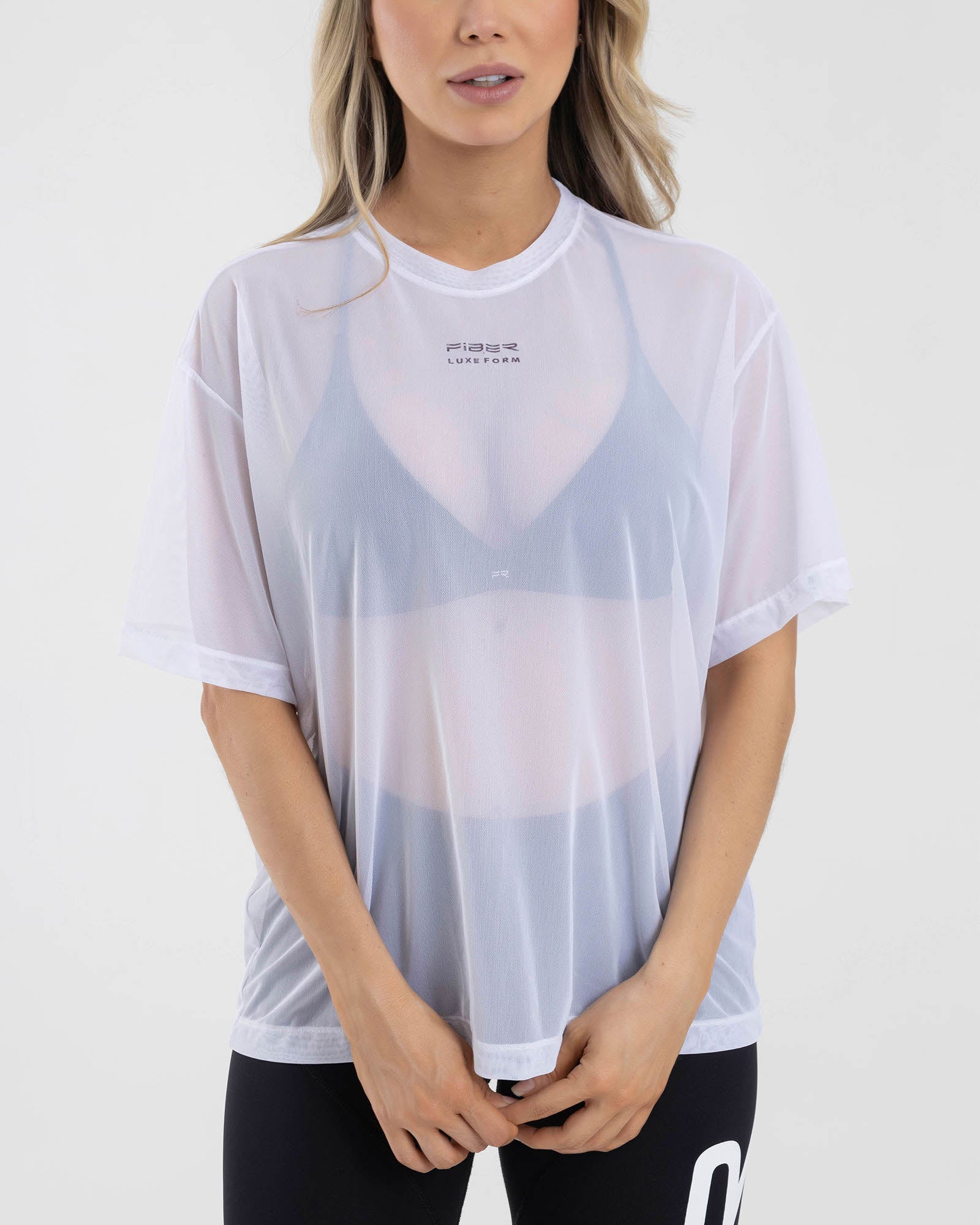 Camiseta oversize net blanca ocean FIBER