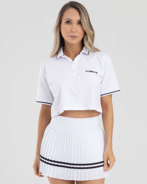 Blusa polo manga corta blanca ocean FIBER