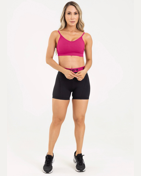 Short branded fucsia lamour FIBER