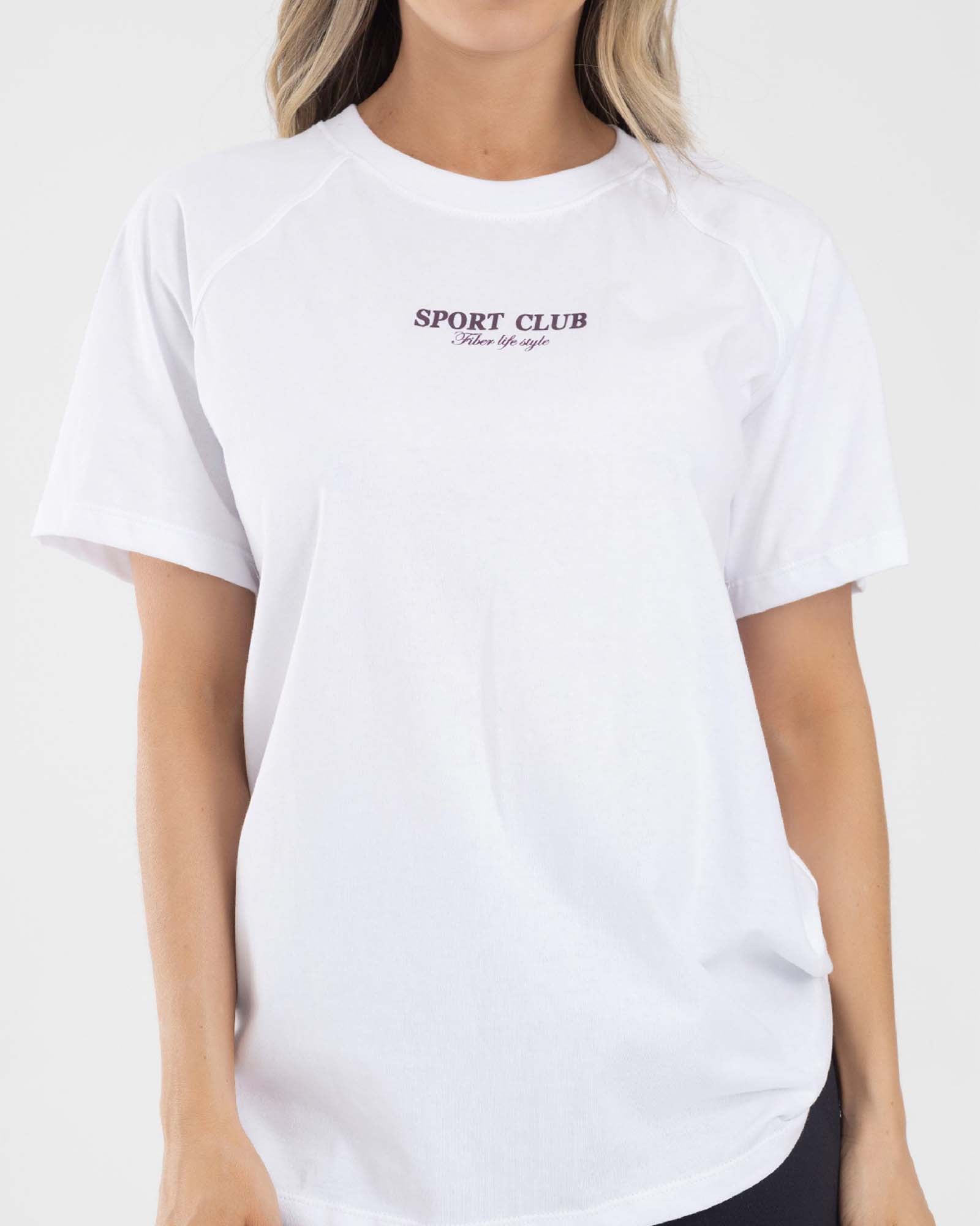 Camiseta manga corta holgada blanco icon girl fiber