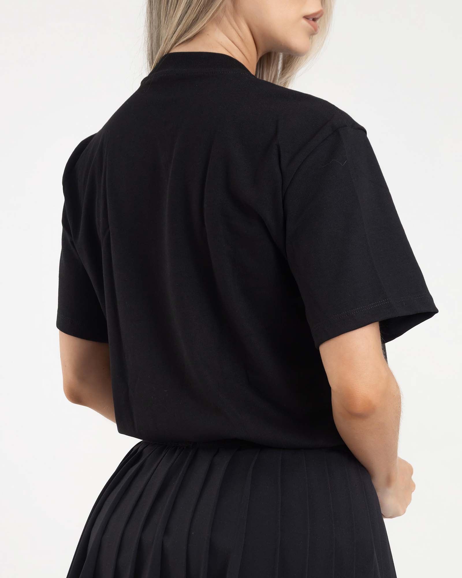 Camiseta manga corta holgada negro icon girl fiber
