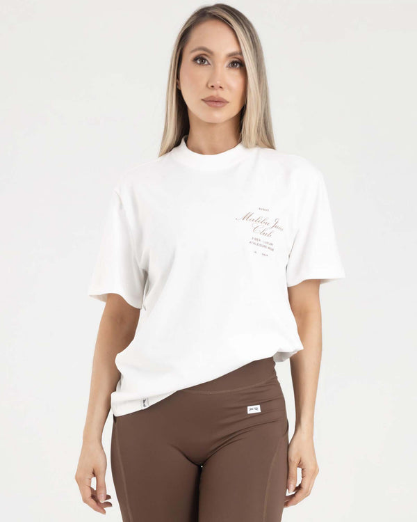 Camiseta manga corta holgada marfil icon girl fiber