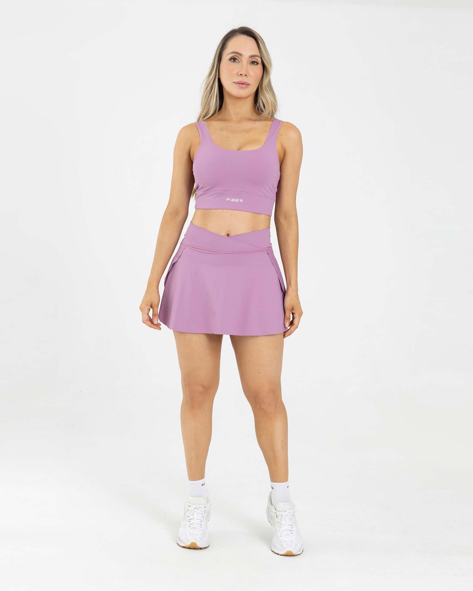 Falda short side cut passion rosa mouve FIBER