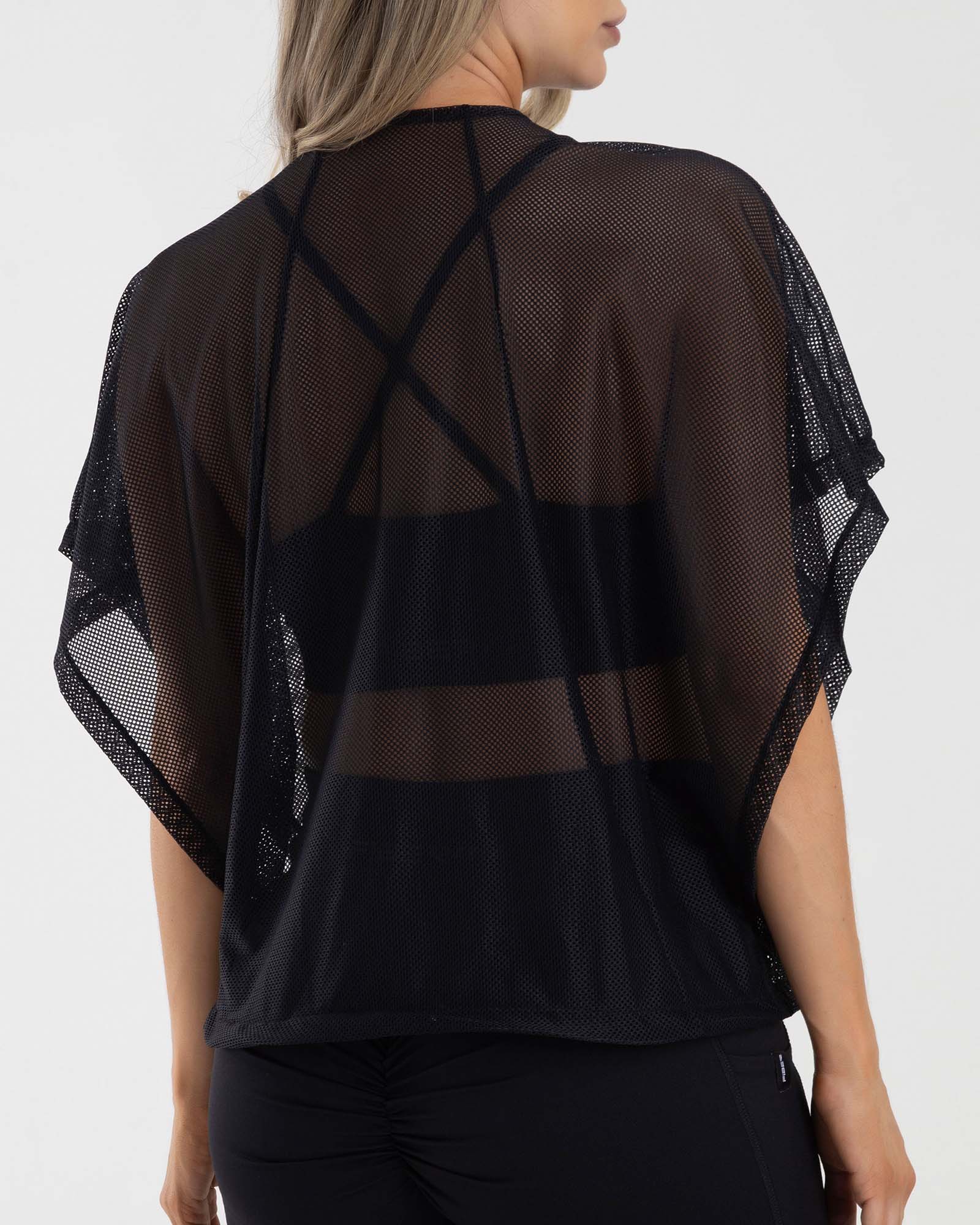 Blusa oversize net negro focused FIBER