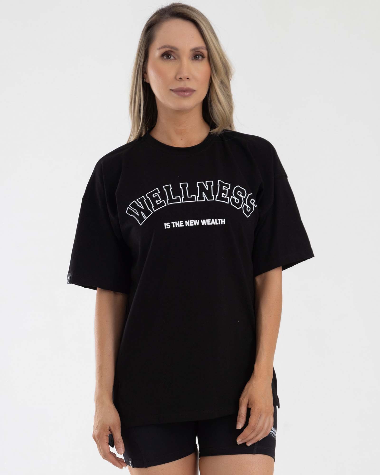 Camiseta oversize negra focused FIBER