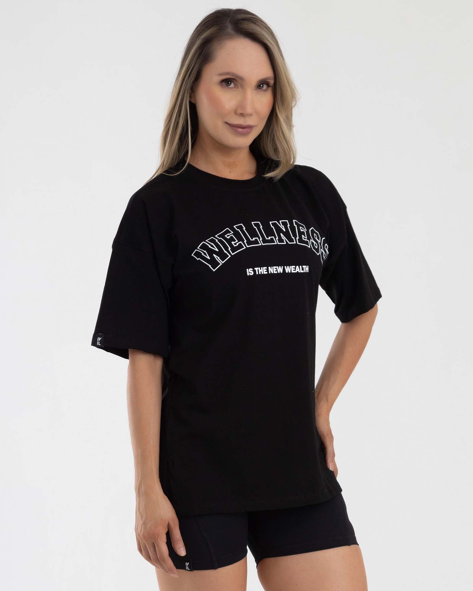 Camiseta oversize negra focused FIBER