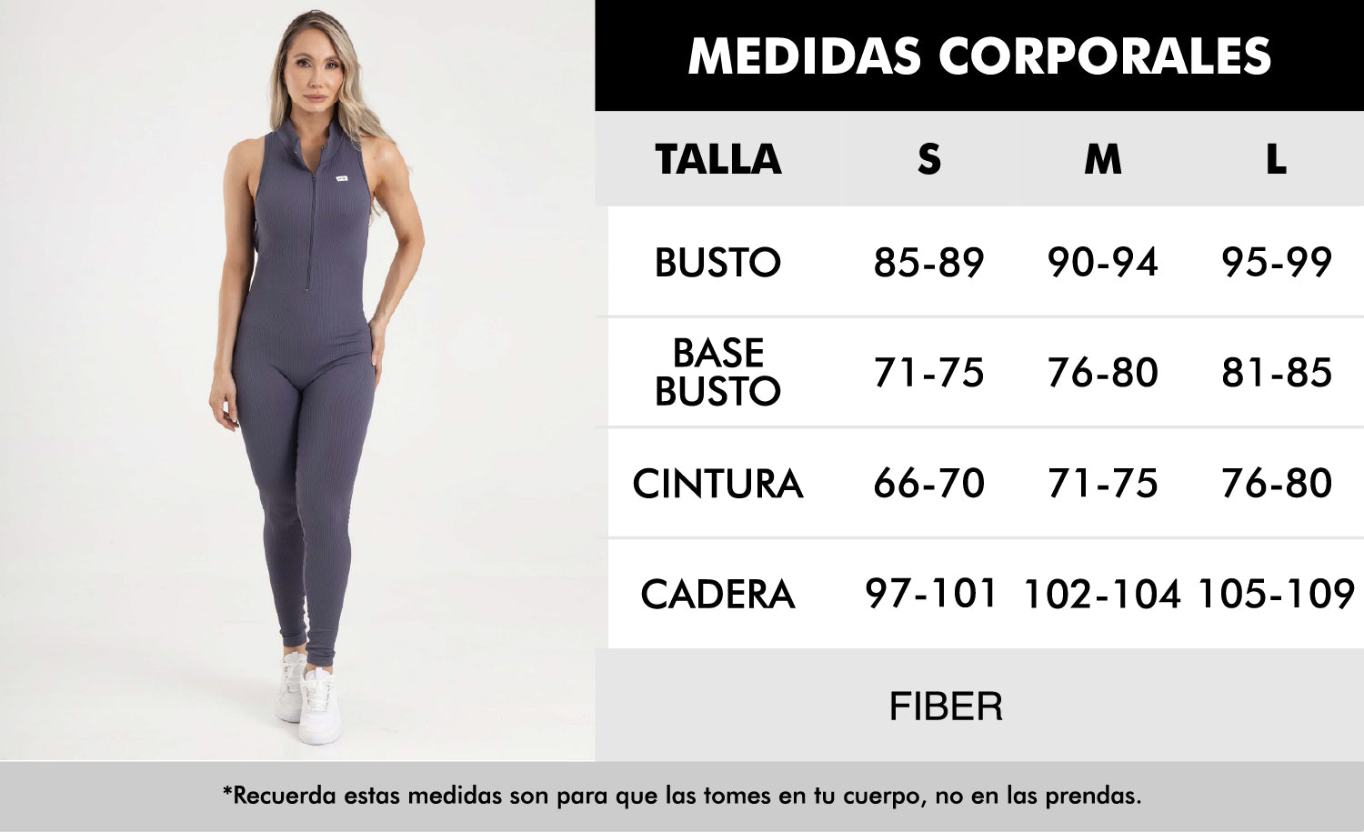 Enterizo largo con cierre seamless gris eterea FIBER