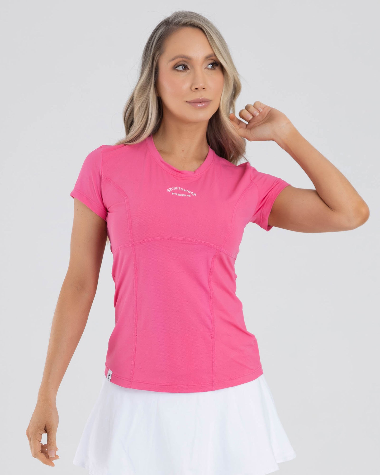 Camiseta manga corta sport fucsia femme FIBER