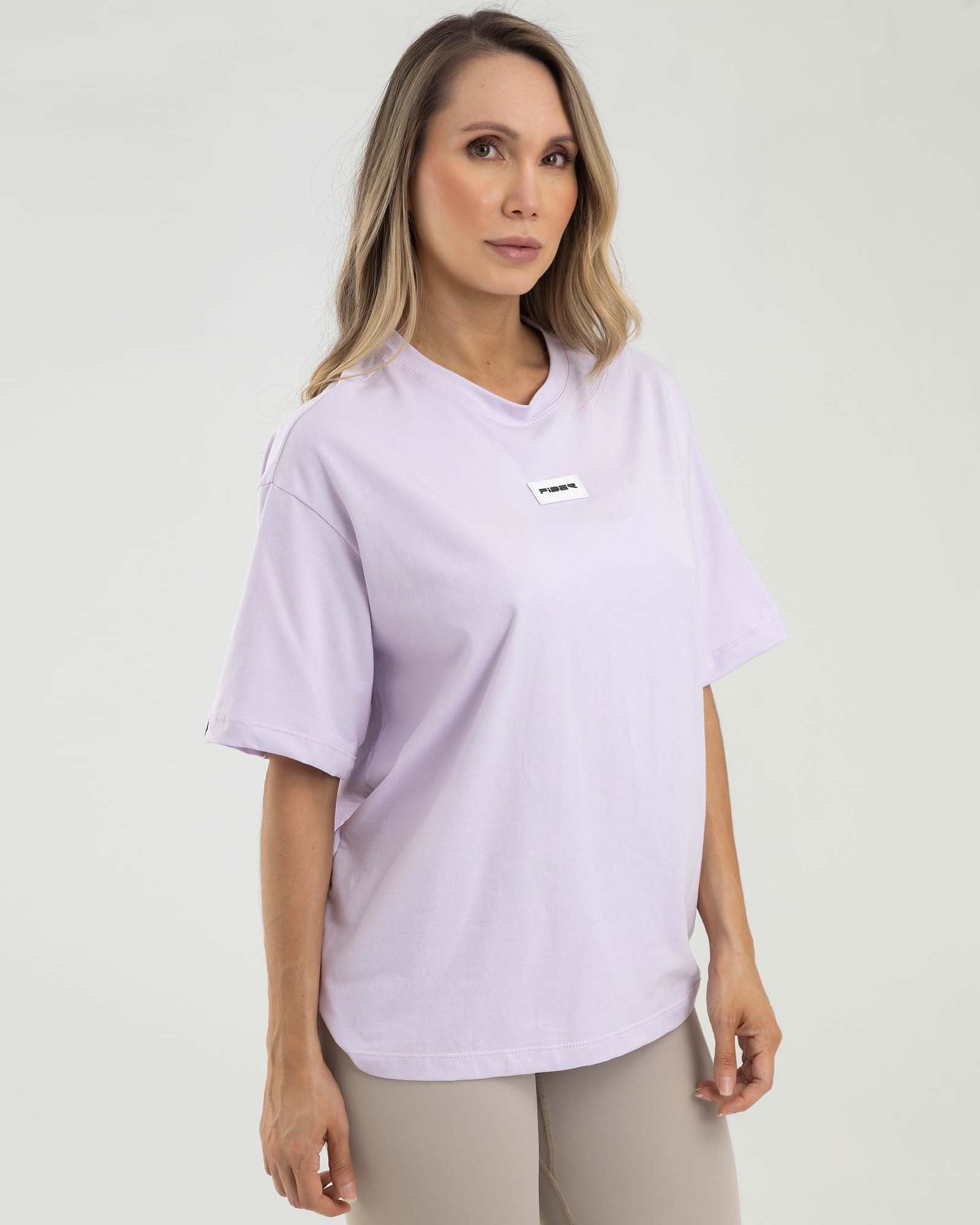 Camiseta oversize lila femme FIBER