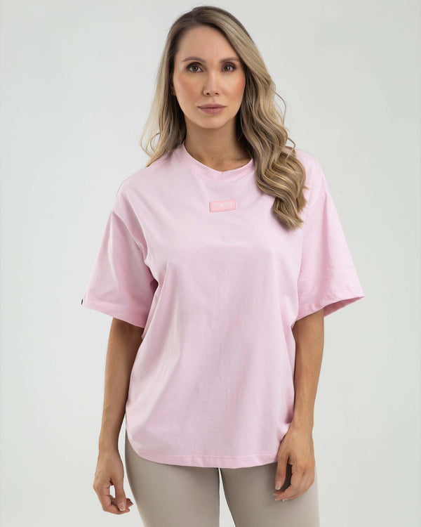 Camiseta oversize rosa femme FIBER