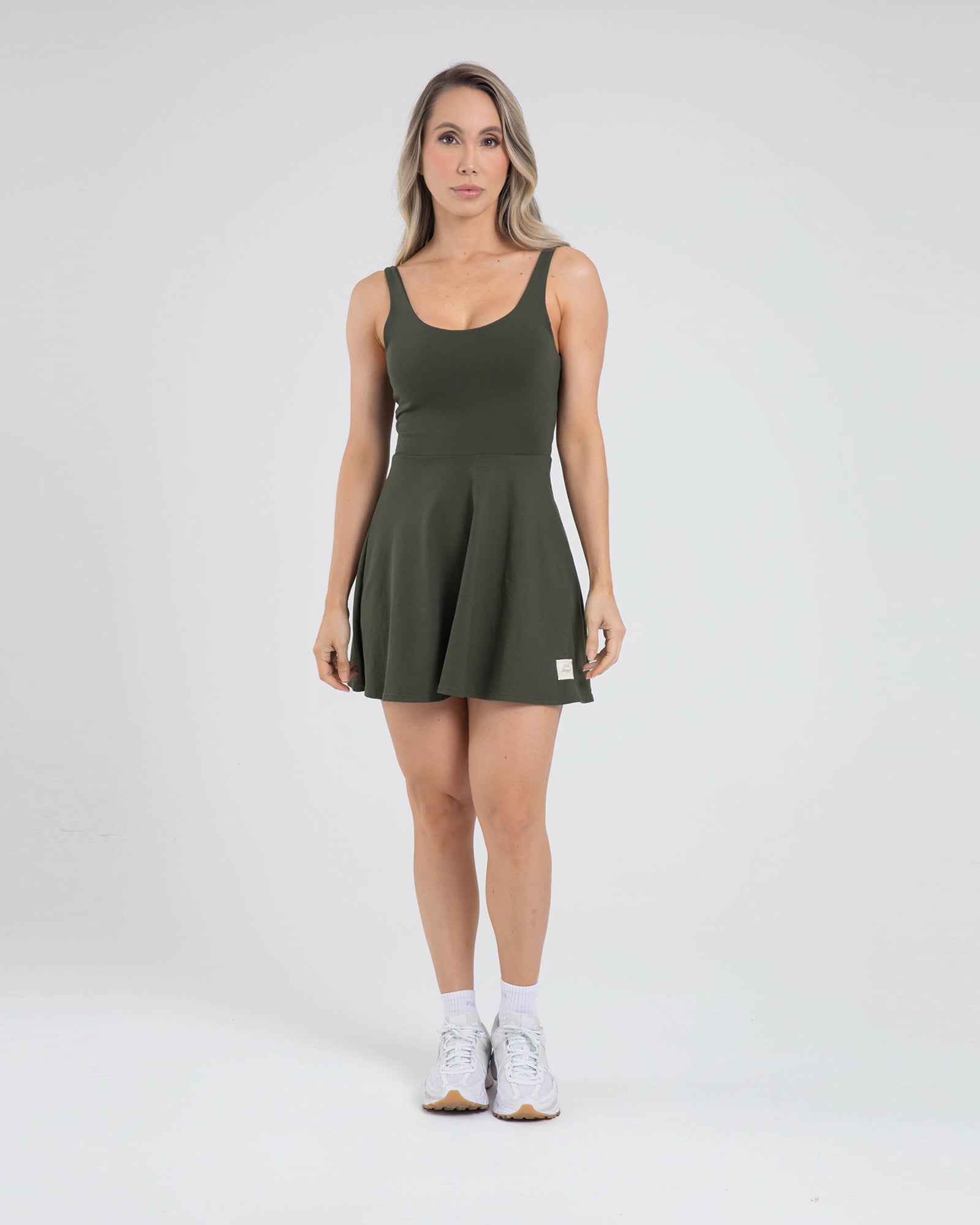 Vestido falda light form verde oscuro offline FIBER