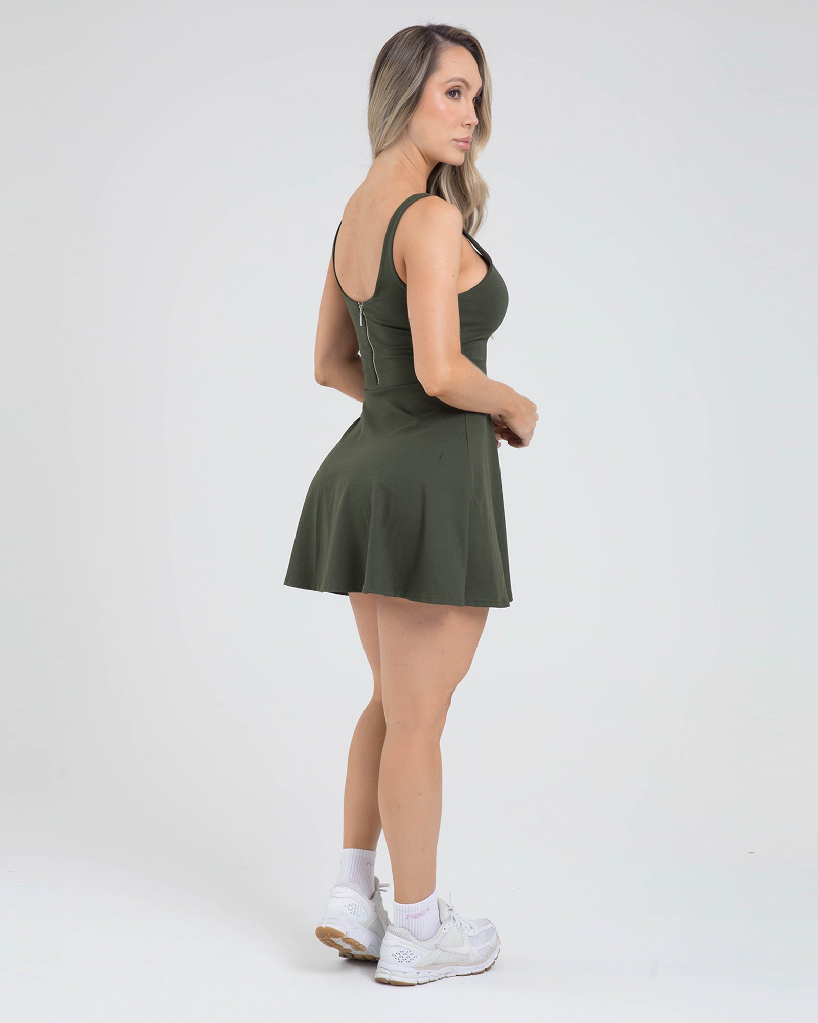 Vestido falda light form verde oscuro offline FIBER