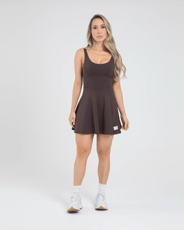 Vestido falda light form cafe oscuro offline FIBER