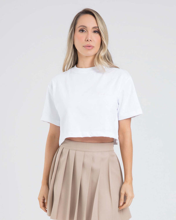 Camiseta crop soft blanco offline FIBER