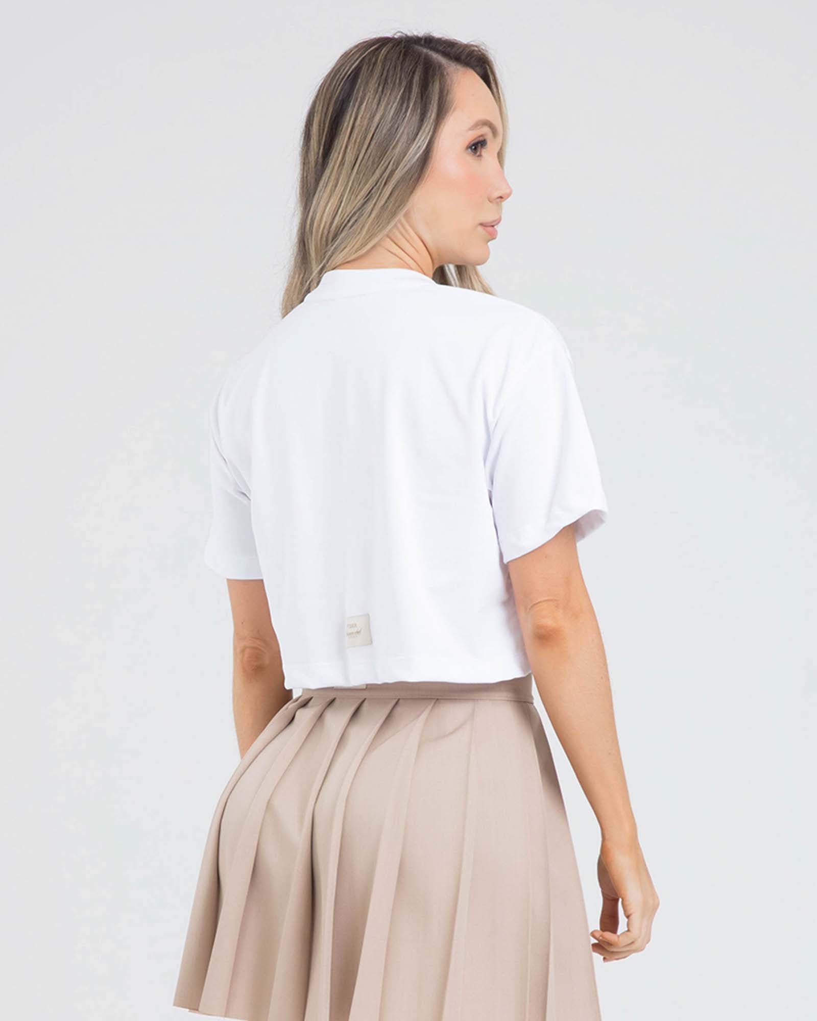 Camiseta crop soft blanco offline FIBER