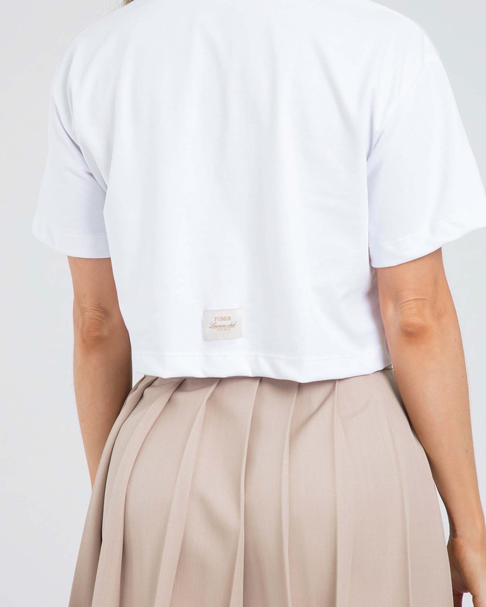 Camiseta crop soft blanco offline FIBER