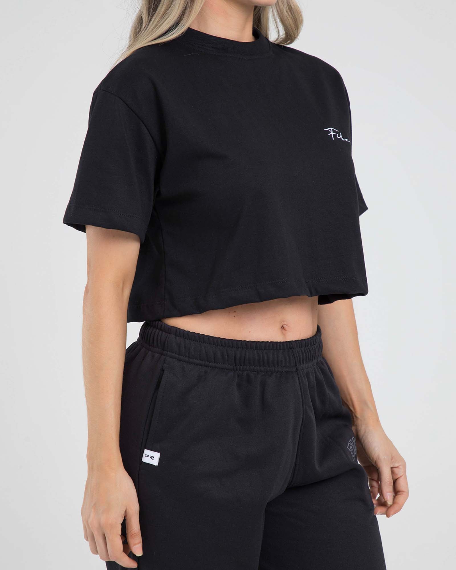 Camiseta crop soft negro offline FIBER