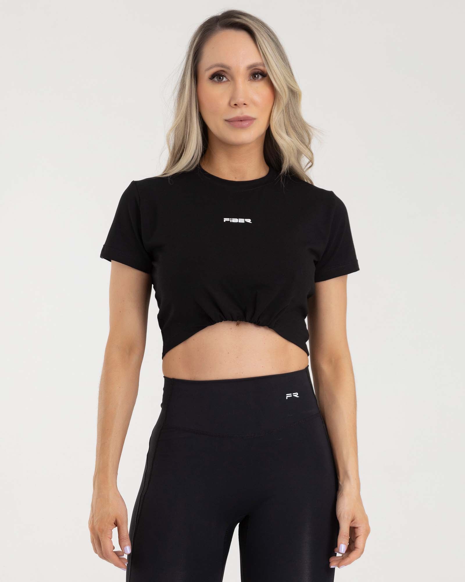 Blusa recogida negro aurora FIBER