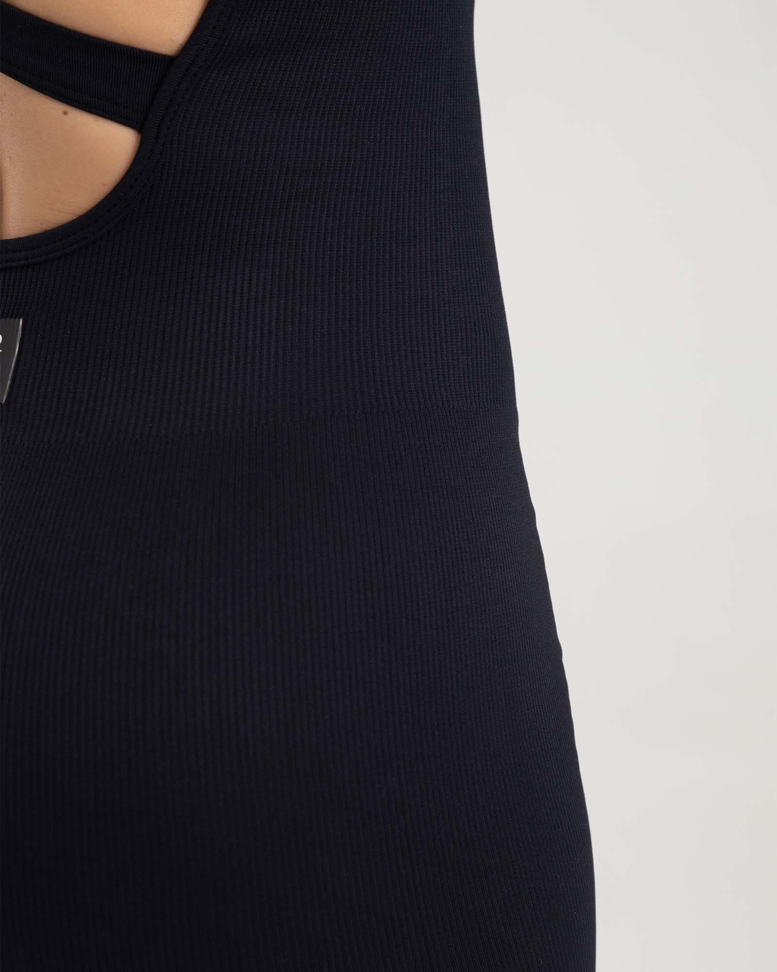 Enterizo largo seamless negro aurora FIBER