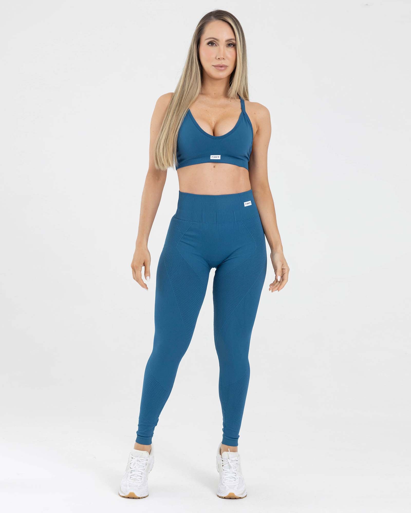Leggings azul petroleo FIBRA fluir Sin costuras