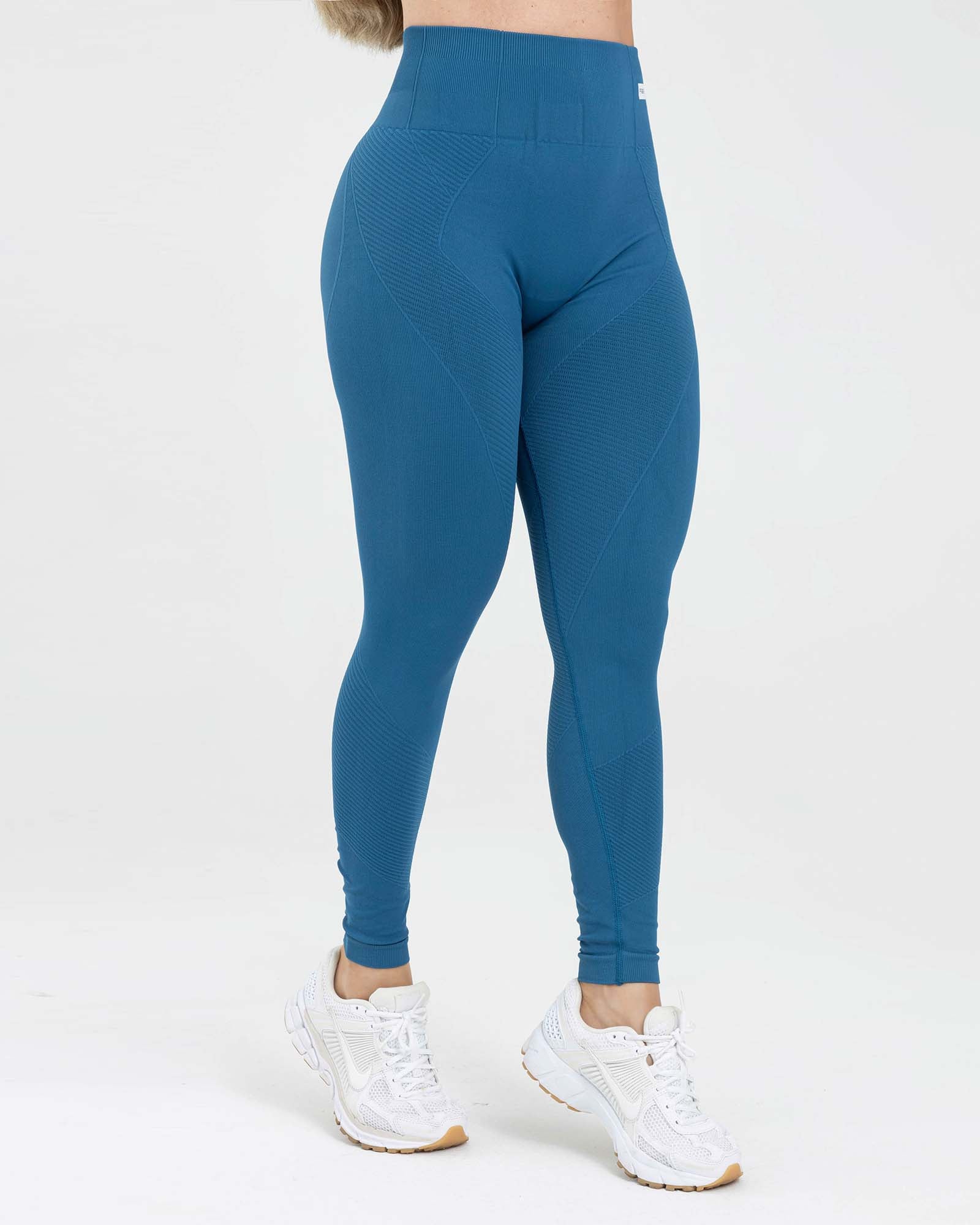 Leggings azul petroleo FIBRA fluir Sin costuras