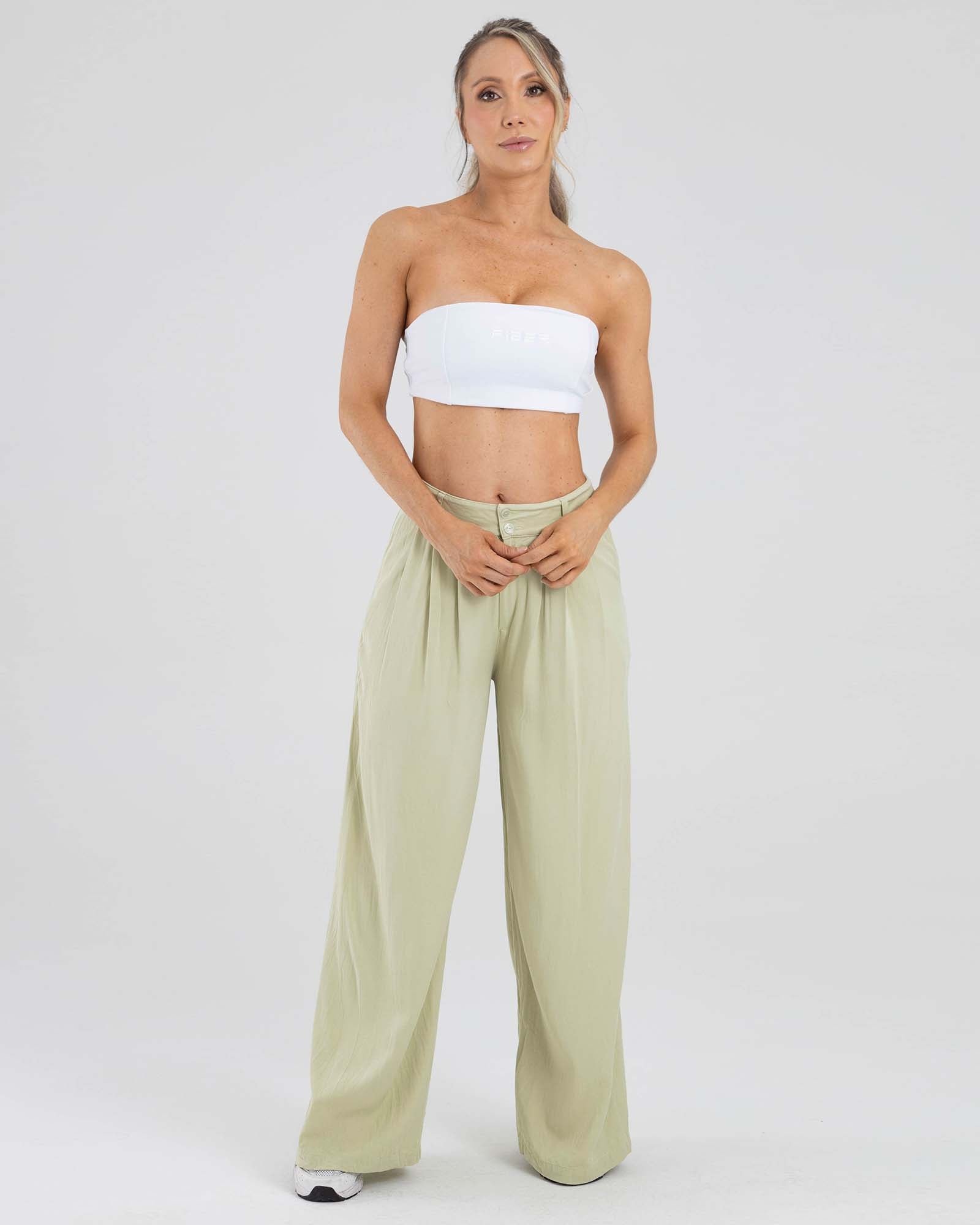 Pantalon casual verde golden hour FIBER