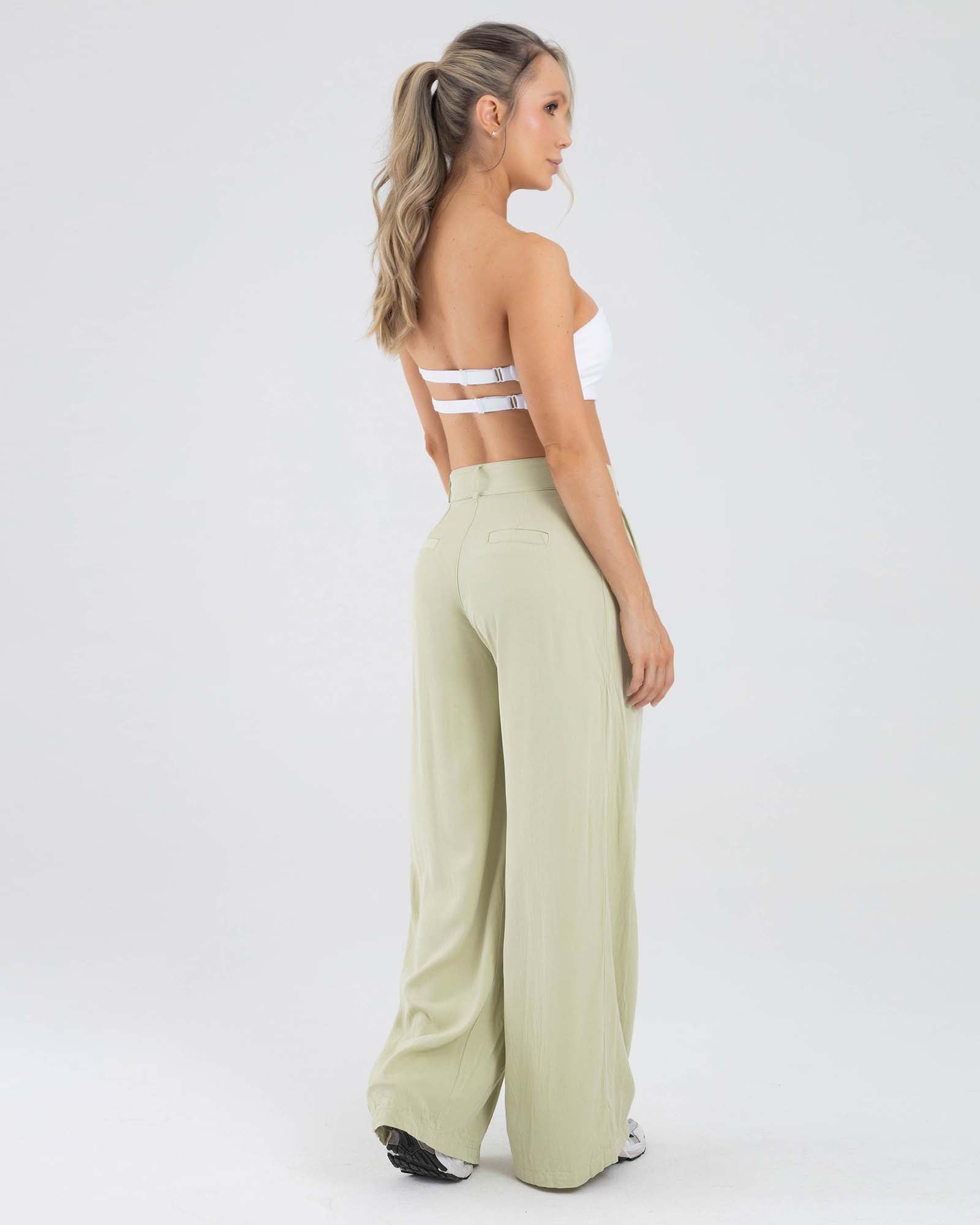 Pantalon casual verde golden hour FIBER