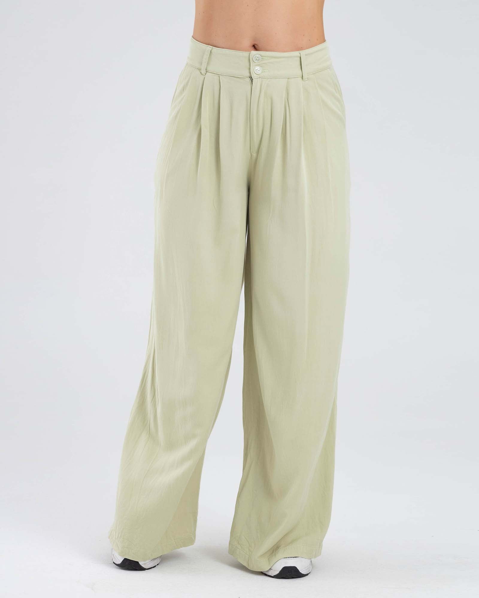 Pantalon casual verde golden hour FIBER