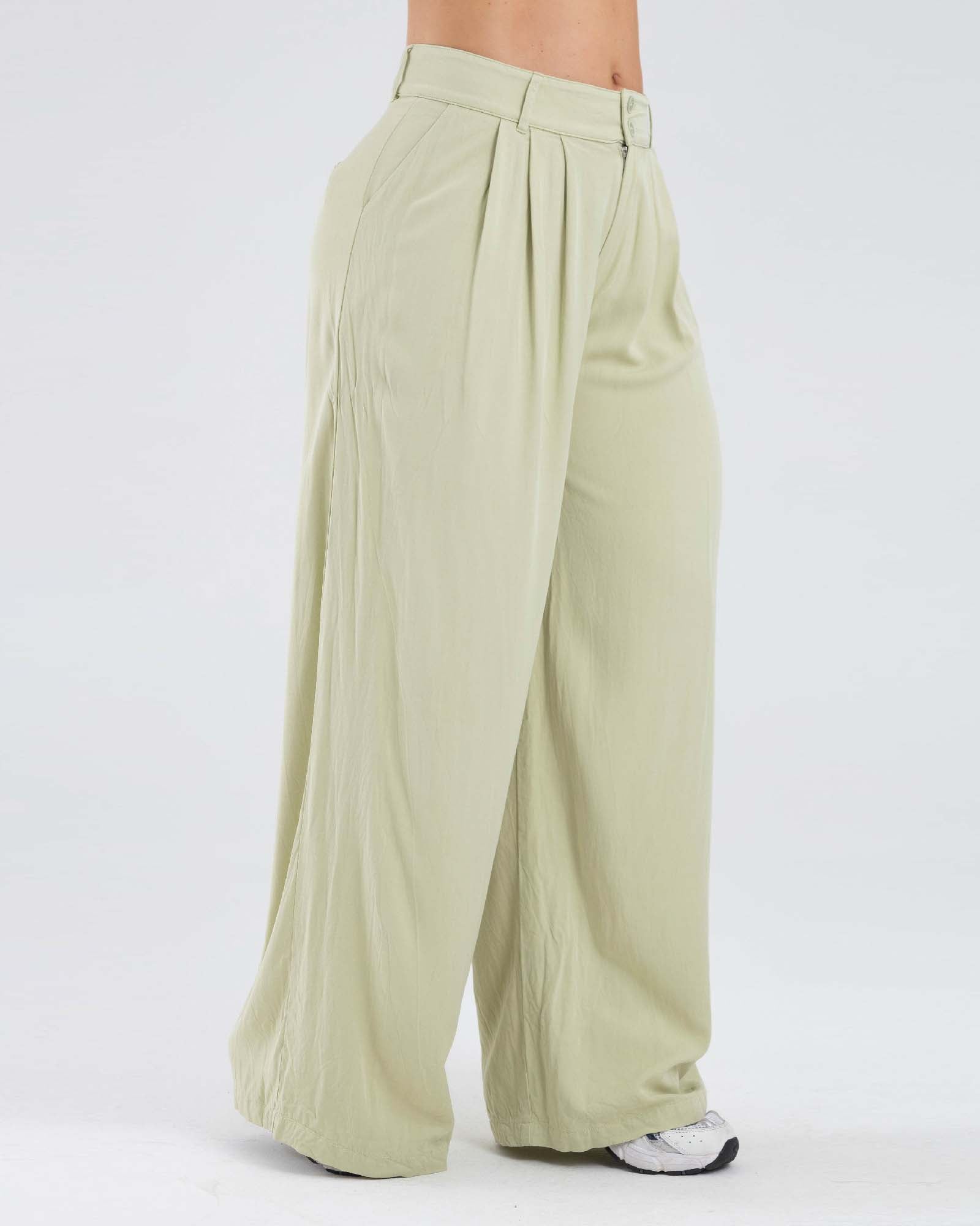 Pantalon casual verde golden hour FIBER